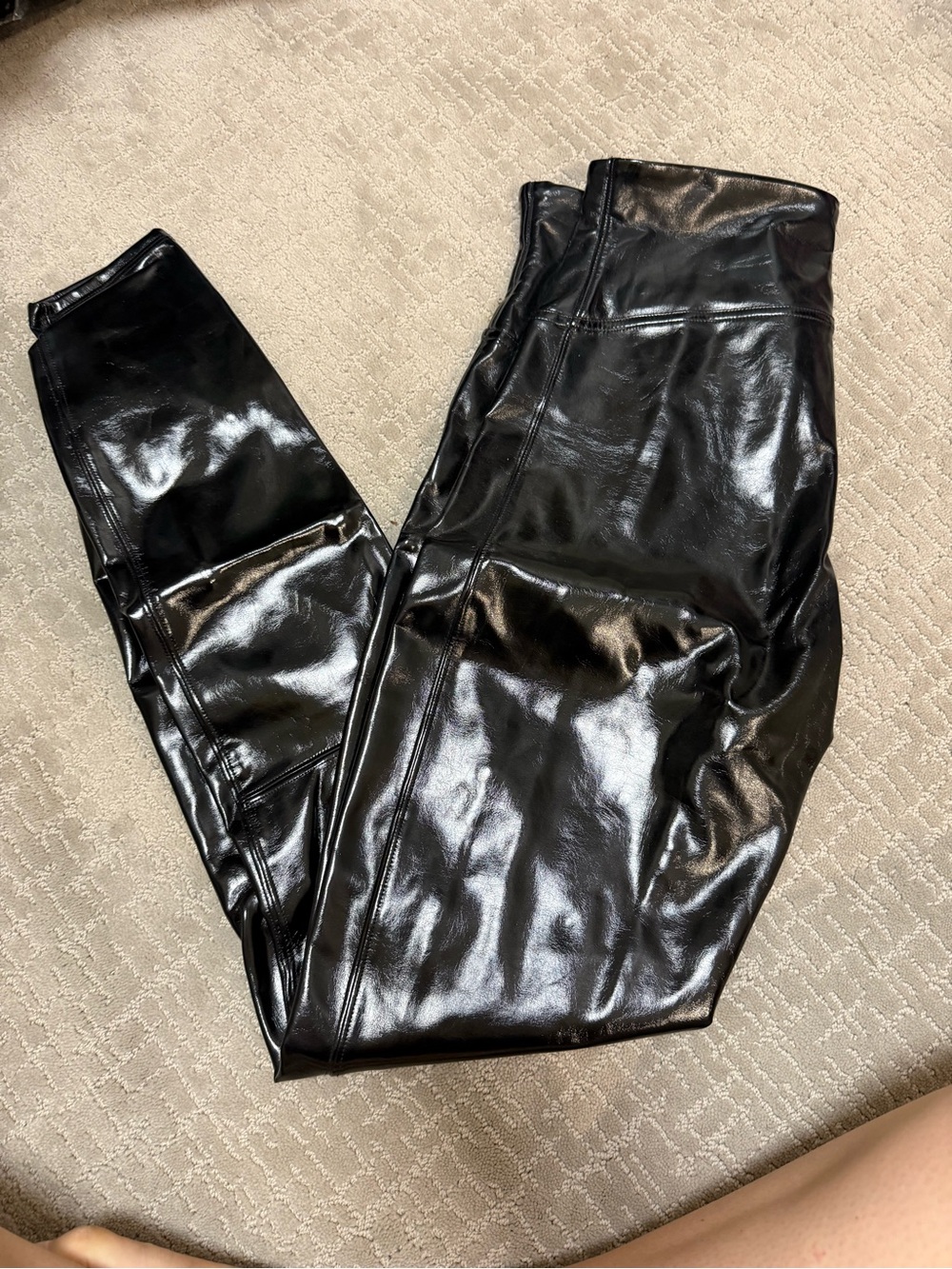 SPANX High-Waist Shiny Faux Leather Leggings -